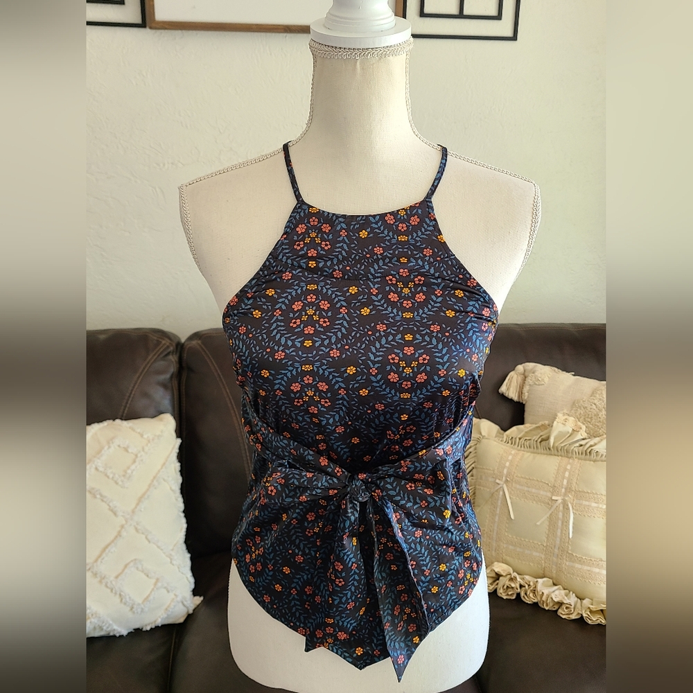 Free People Floral Handkerchief Top‎ Women's Size XS Summer Boho Chic